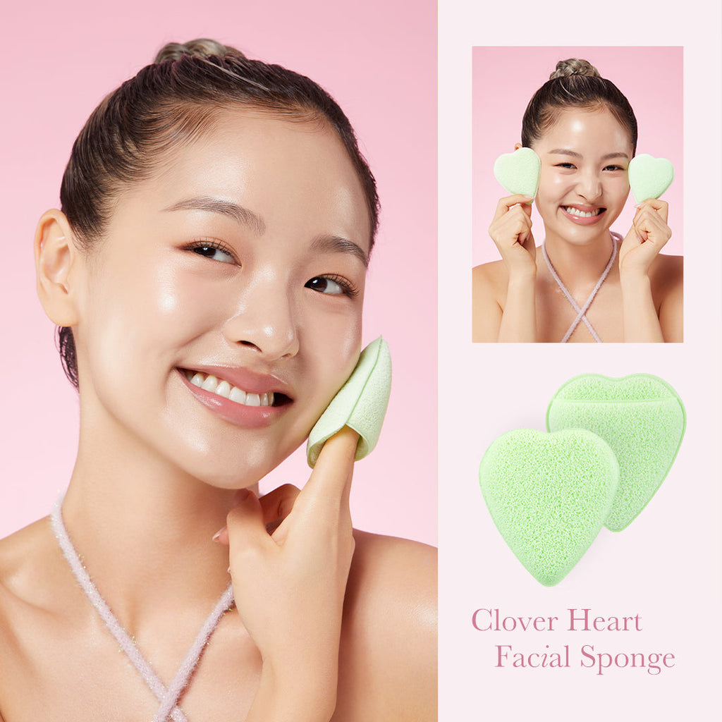 Clover Heart Facial Sponge - Fresh Face Facial Device