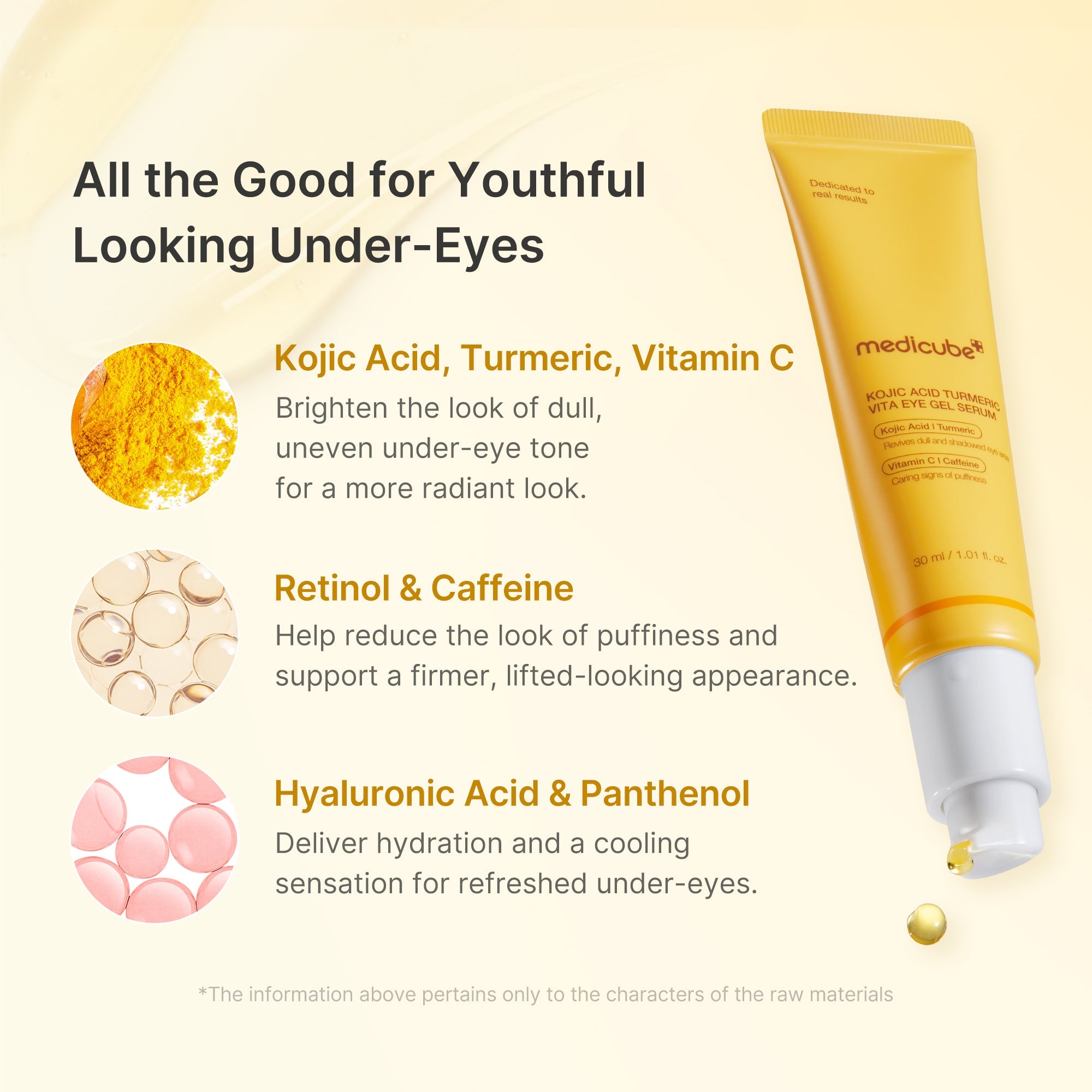 Kojic Acid Tumeric Eye Gel Serum - Lightweight Moisture Cream