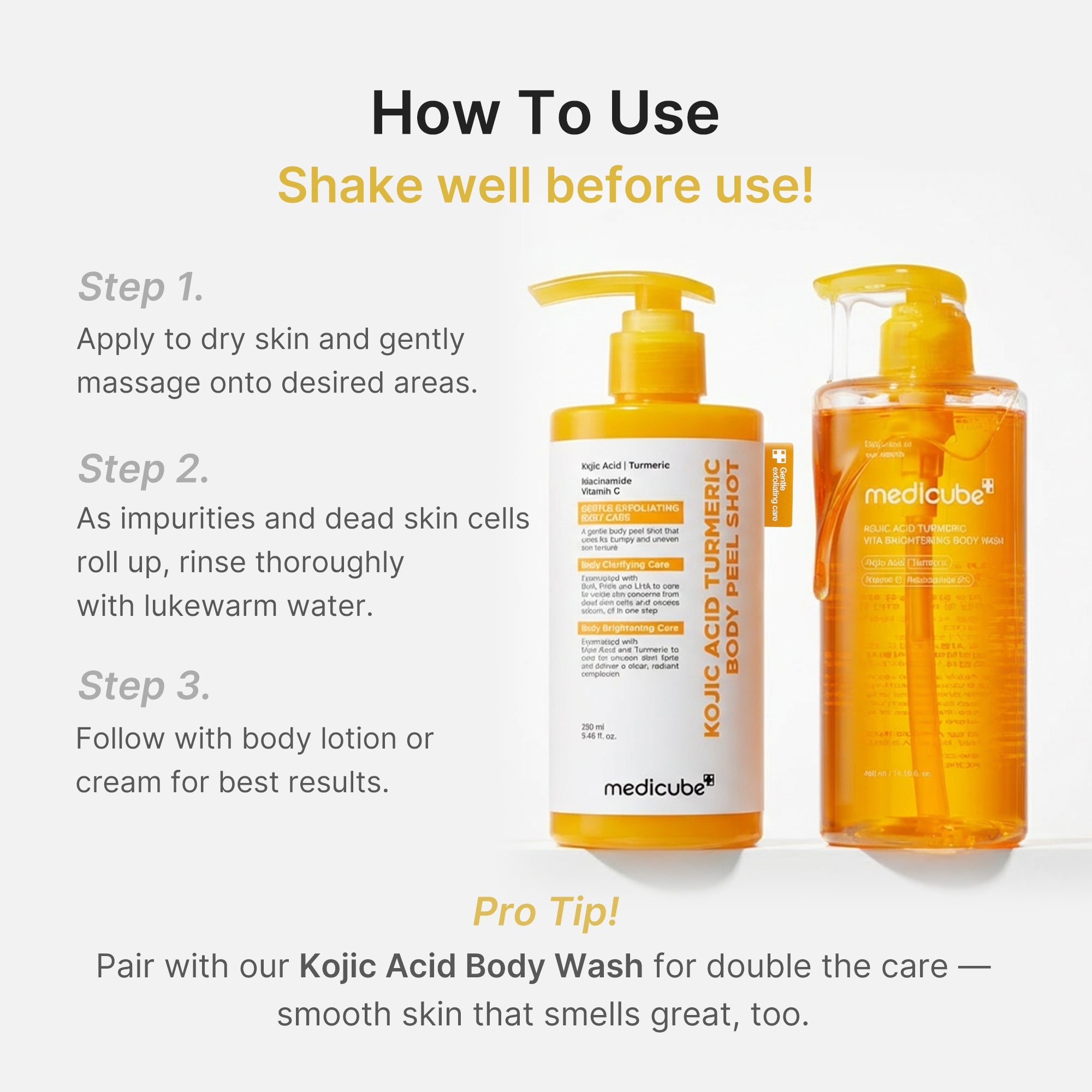 Kojic Acid Turmeric Body Peel Shot - Dewy Cleansing Balm