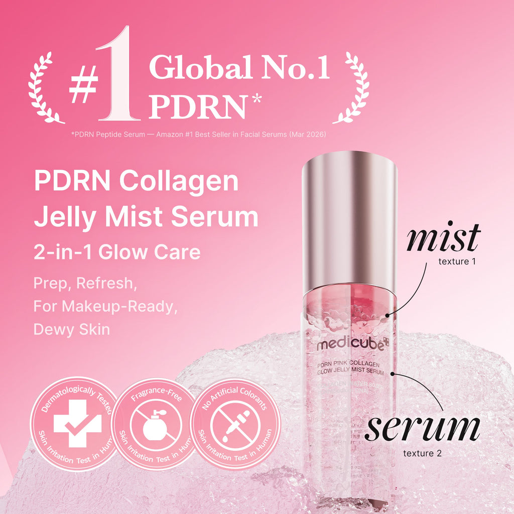PDRN Pink Collagen Glow Jelly Mist Serum - Lightweight Gel Cream