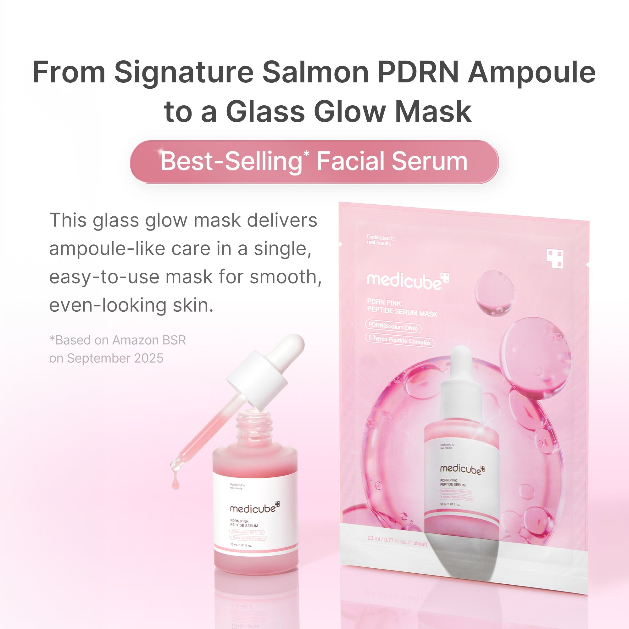 PDRN Pink Peptide Ampoule Mask - Travel Ready Cushion Pads