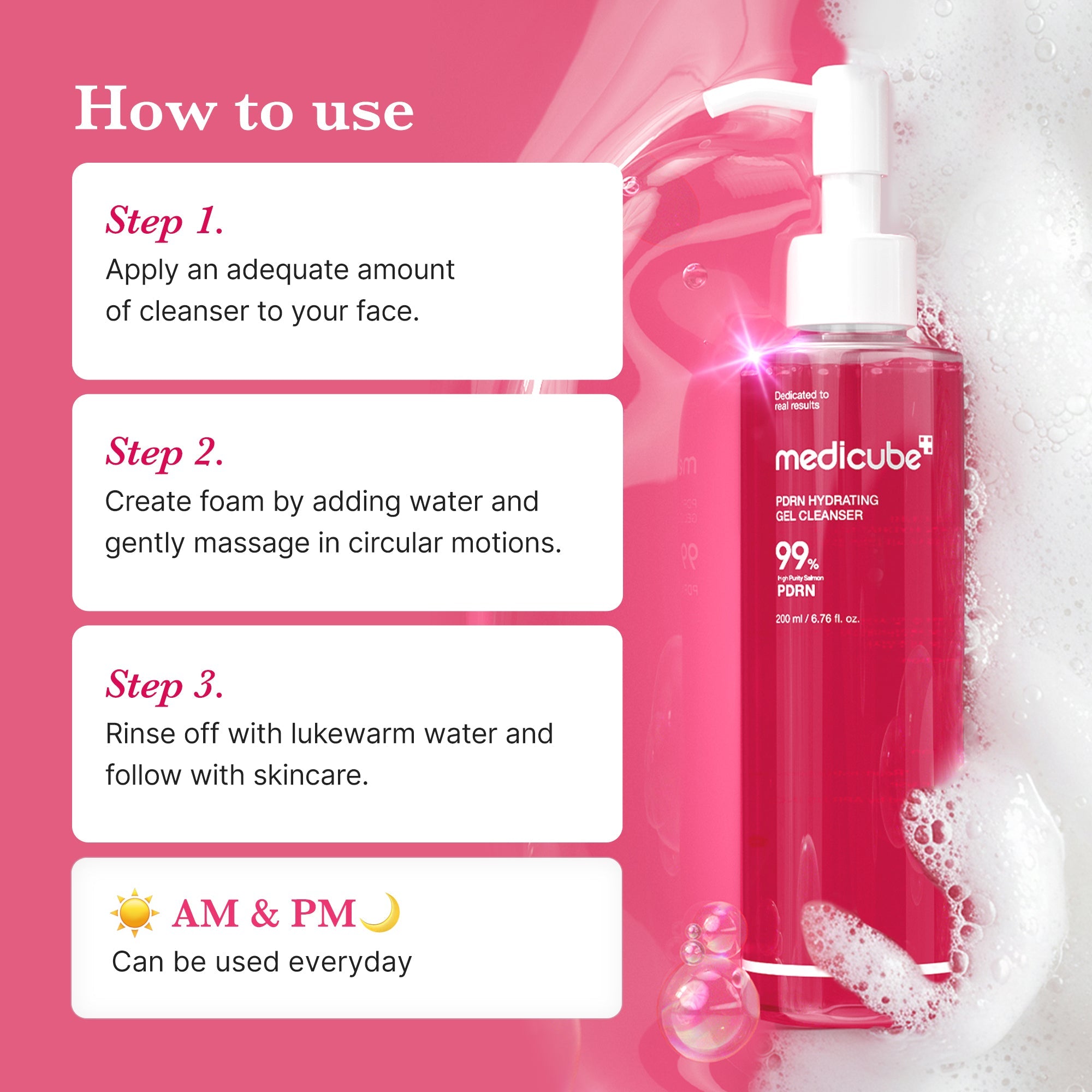 PDRN Pink Gel Cleanser - Daily Skin Care Set